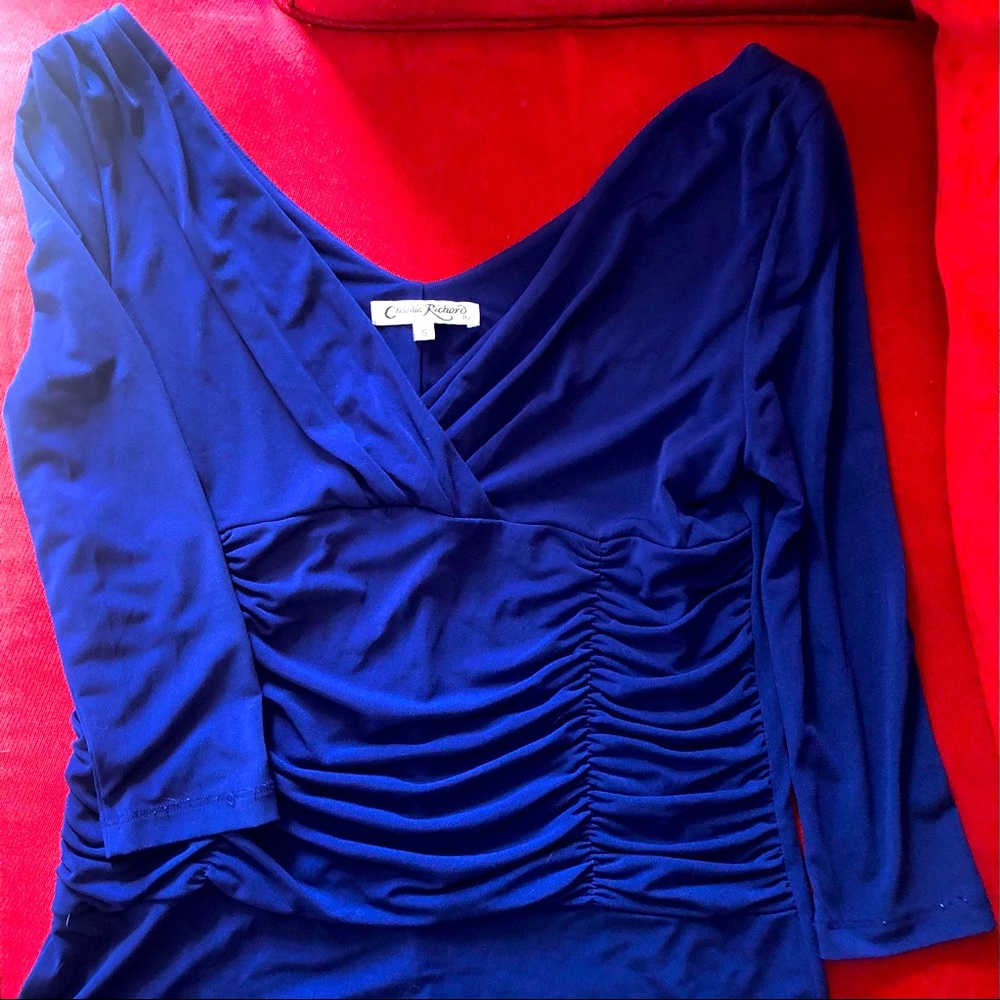 Very flattering Royal blue cocktail dress, size S, worn only once